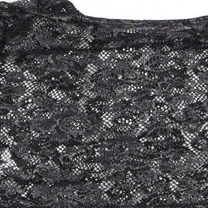 F&F Girls Black Floral  Basic T-Shirt Size 8-9 Years