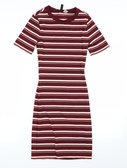 H&M Womens Multicoloured Striped  Pencil Dress  Size 4
