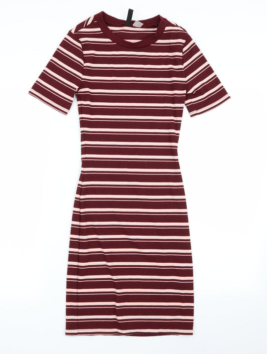 H&M Womens Multicoloured Striped  Pencil Dress  Size 4