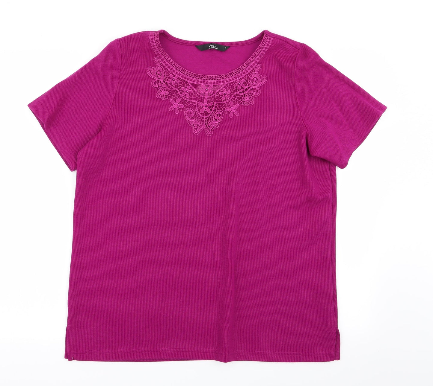 Womens UK Size M Bm collection Purple Basic T-Shirt