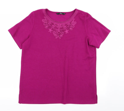Womens UK Size M Bm collection Purple Basic T-Shirt