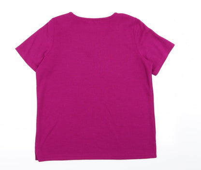 Womens UK Size M Bm collection Purple Basic T-Shirt
