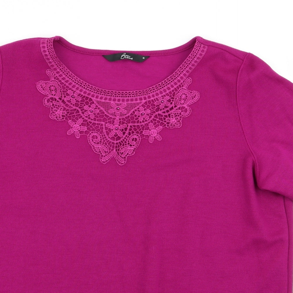 Womens UK Size M Bm collection Purple Basic T-Shirt