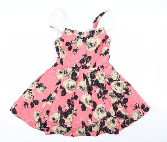 Topshop Womens Multicoloured Floral  Fit & Flare  Size 10