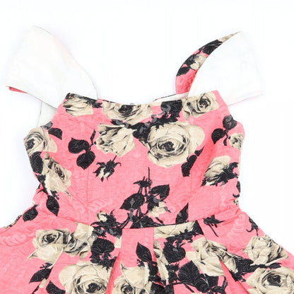 Topshop Womens Multicoloured Floral  Fit & Flare  Size 10