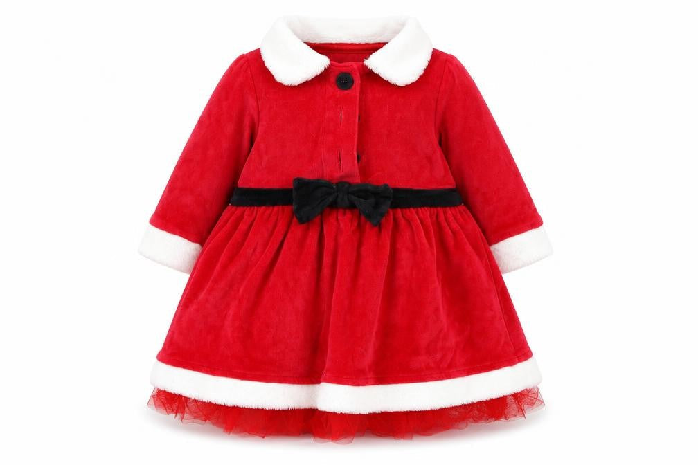 M&S Girls Red   Fit & Flare  Size 0-3 Months  - christmas