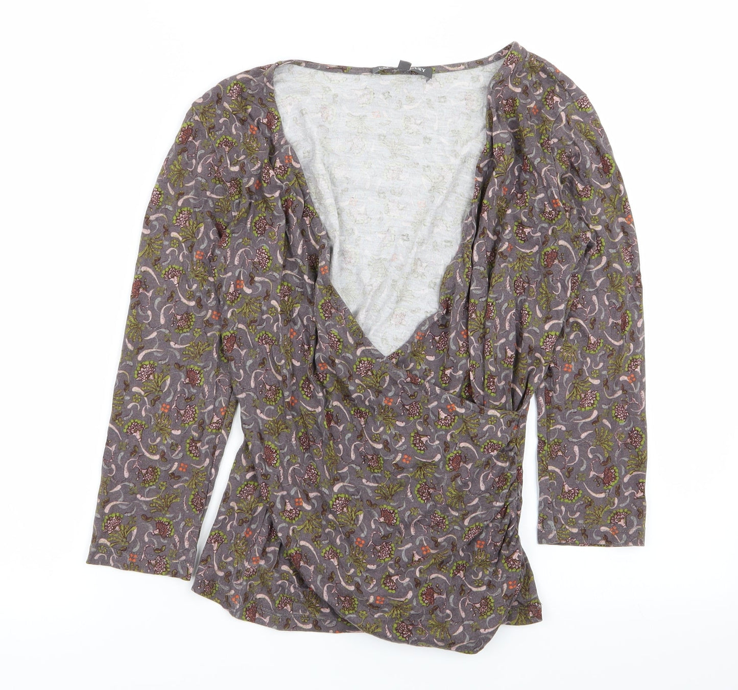 Laura Ashely  Womens Multicoloured Floral  Wrap T-Shirt Size 8