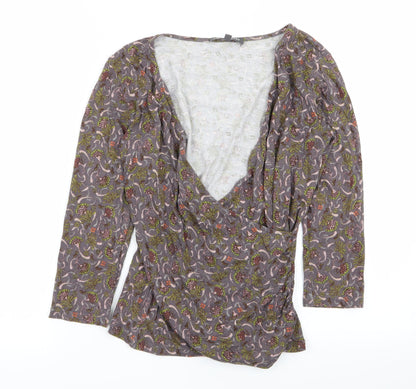 Laura Ashely  Womens Multicoloured Floral  Wrap T-Shirt Size 8