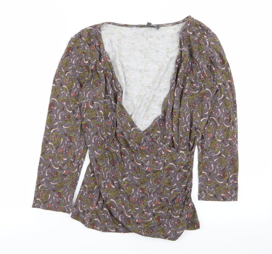 Laura Ashely  Womens Multicoloured Floral  Wrap T-Shirt Size 8