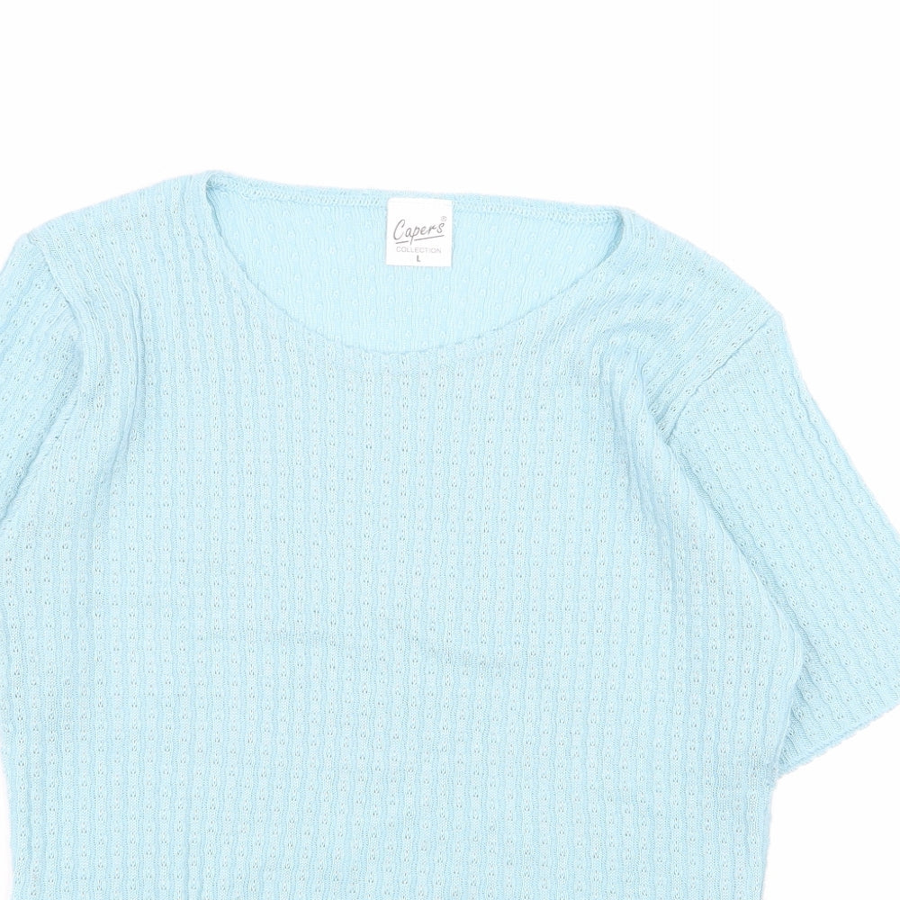 capers collection Womens Blue   Basic T-Shirt Size L