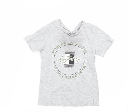 Asda George Girls Grey   Basic T-Shirt Size 4-5 Years