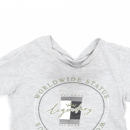 Asda George Girls Grey   Basic T-Shirt Size 4-5 Years
