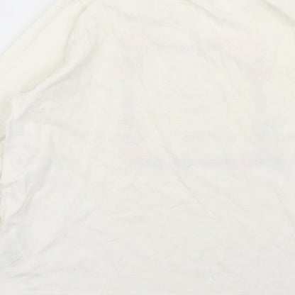 peimark Girls White Floral  Basic T-Shirt Size 9-10 Years