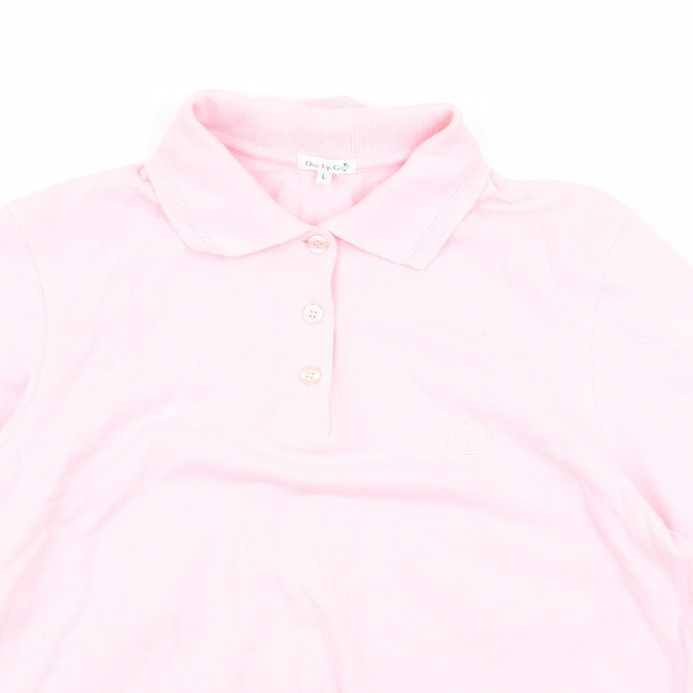 one up golf Mens Pink    Polo Size L