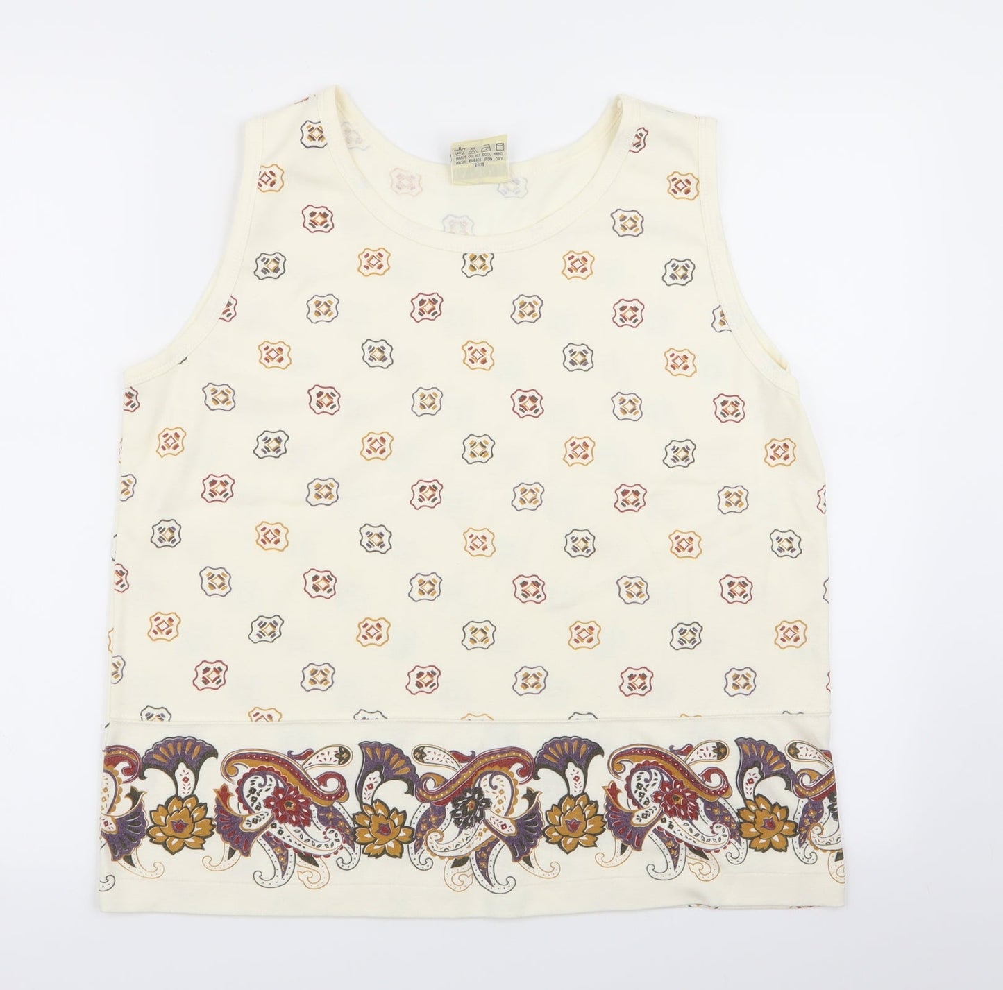 Womens UK Size L janique Beige Basic Tank