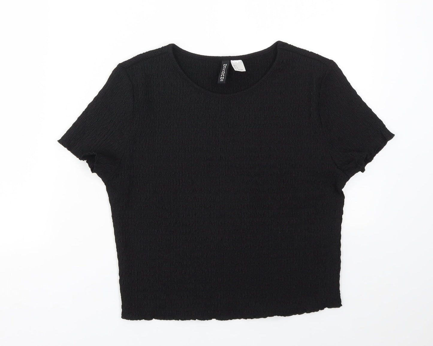 Womens UK Size L H&M Black Basic T-Shirt