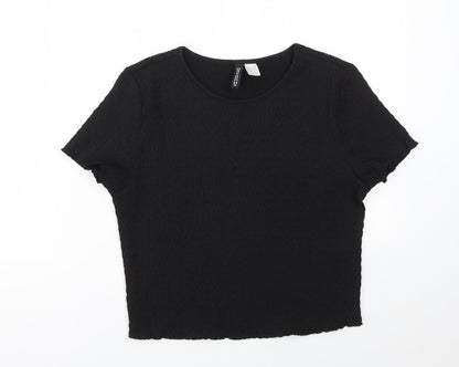 Womens UK Size L H&M Black Basic T-Shirt