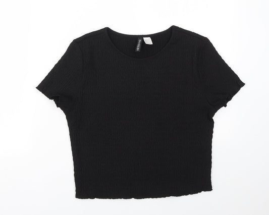 Womens UK Size L H&M Black Basic T-Shirt