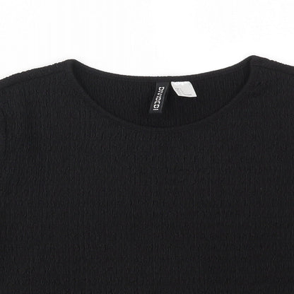 Womens UK Size L H&M Black Basic T-Shirt