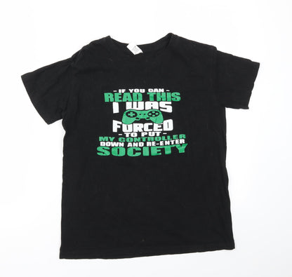 Club Boys Black   Basic T-Shirt Size S