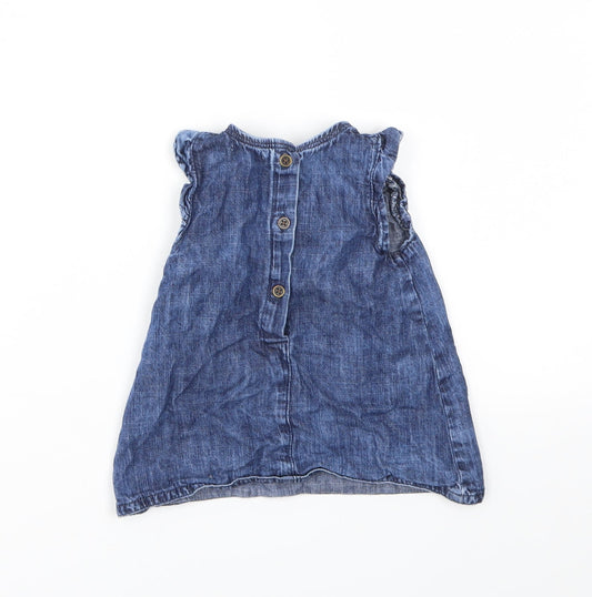 NEXT Girls Blue Houndstooth  Fit & Flare  Size 3-6 Months