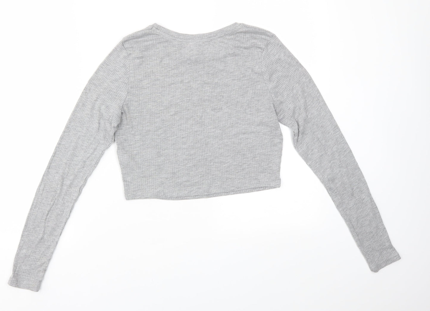 Womens UK Size 10 New Look Grey Basic T-Shirt