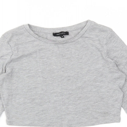 Womens UK Size 10 New Look Grey Basic T-Shirt