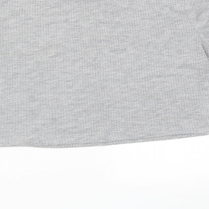 Womens UK Size 10 New Look Grey Basic T-Shirt