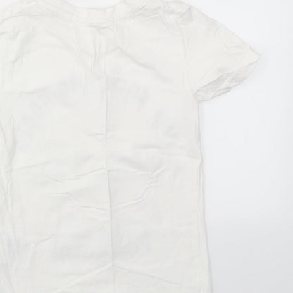 H&M Girls White   Basic T-Shirt Size 4-5 Years