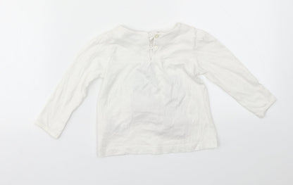 M&S Girls White   Basic T-Shirt Size 12-18 Months
