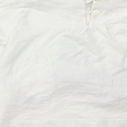 M&S Girls White   Basic T-Shirt Size 12-18 Months