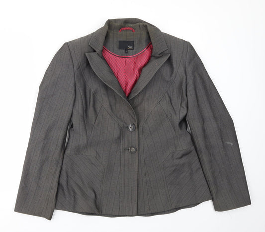 NEXT Womens Grey Striped  Jacket Blazer Size 12