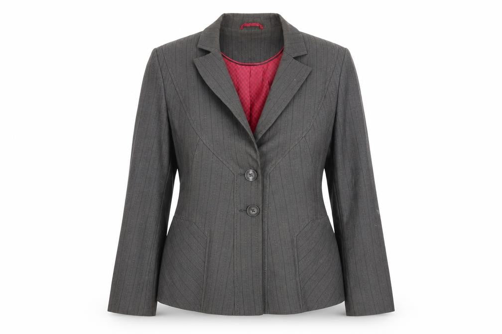 Next Womens Grey Striped  Jacket Blazer Size 12