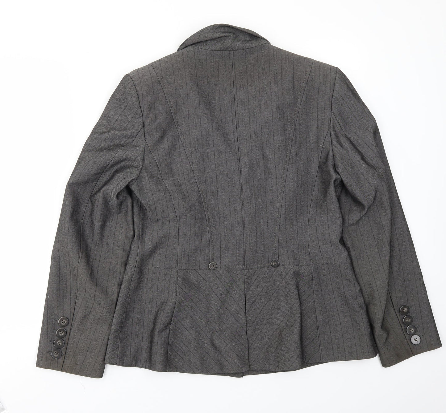 NEXT Womens Grey Striped  Jacket Blazer Size 12