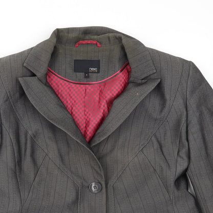 NEXT Womens Grey Striped  Jacket Blazer Size 12