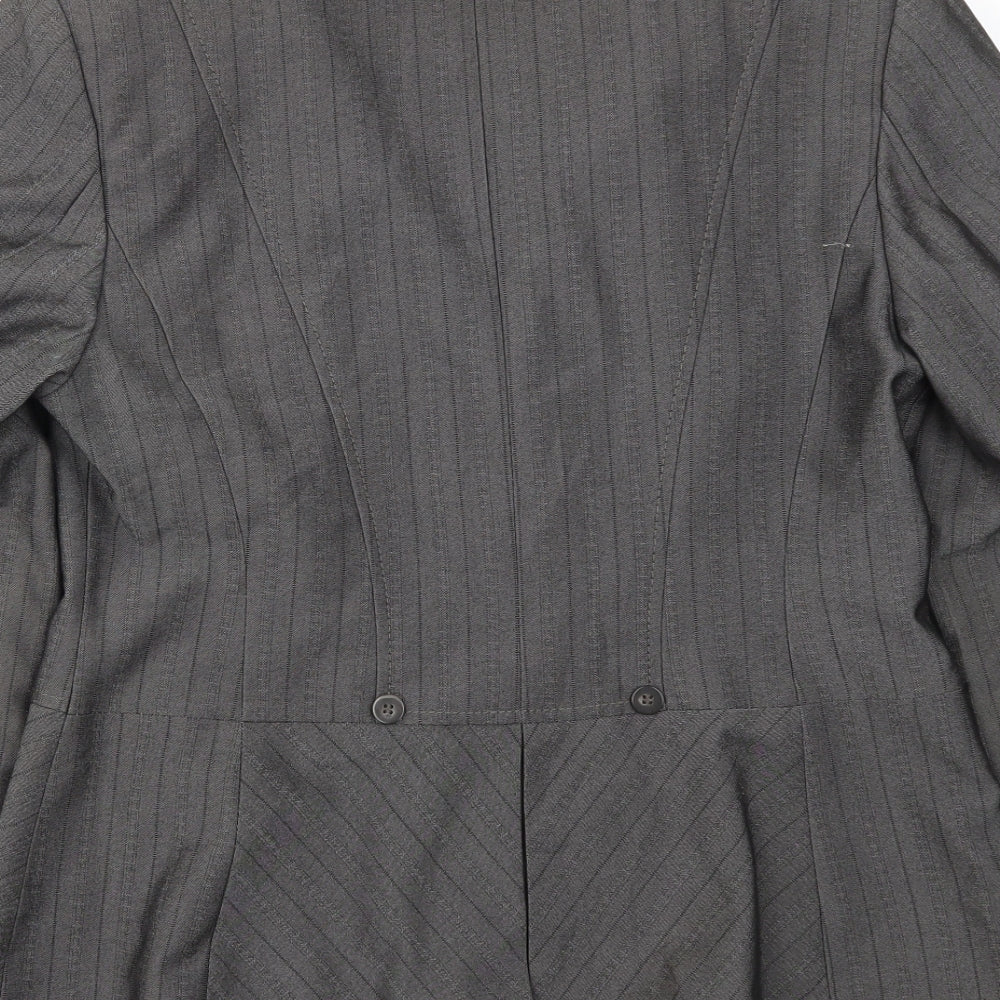 NEXT Womens Grey Striped  Jacket Blazer Size 12