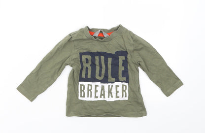 Primark Boys Green   Basic T-Shirt Size 9-12 Months