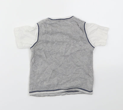 George Boys Grey   Basic T-Shirt Size 9-12 Months