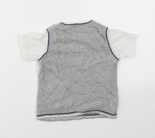 George Boys Grey   Basic T-Shirt Size 9-12 Months