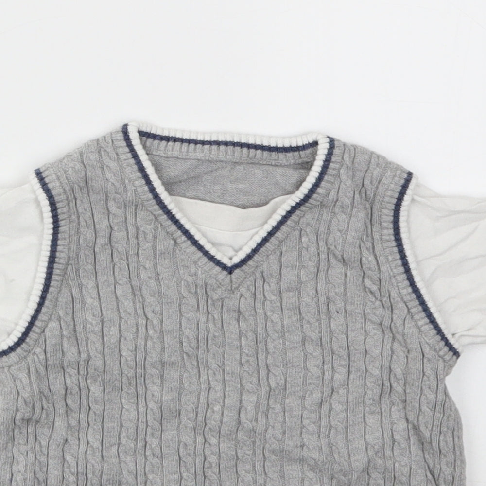 George Boys Grey   Basic T-Shirt Size 9-12 Months