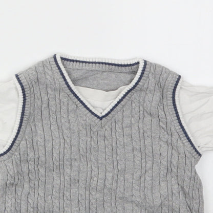 George Boys Grey   Basic T-Shirt Size 9-12 Months