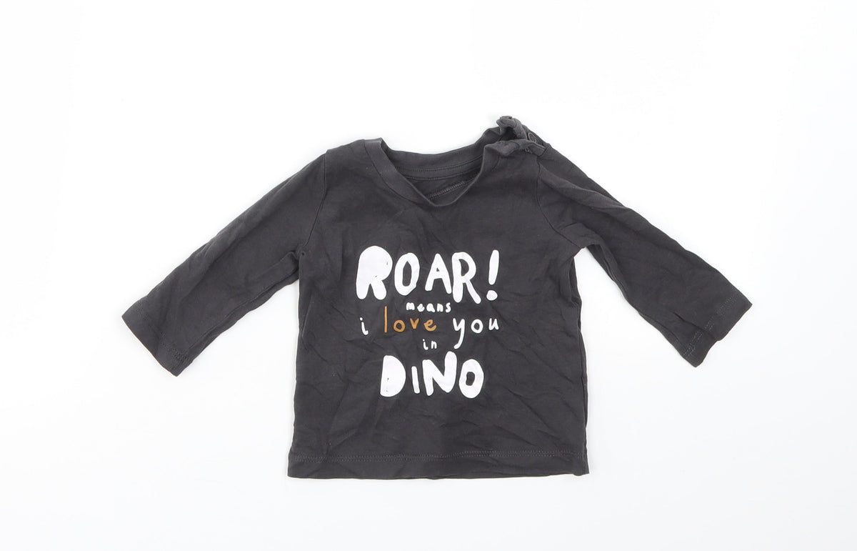 Matalan Boys Grey   Basic T-Shirt Size 3-6 Months