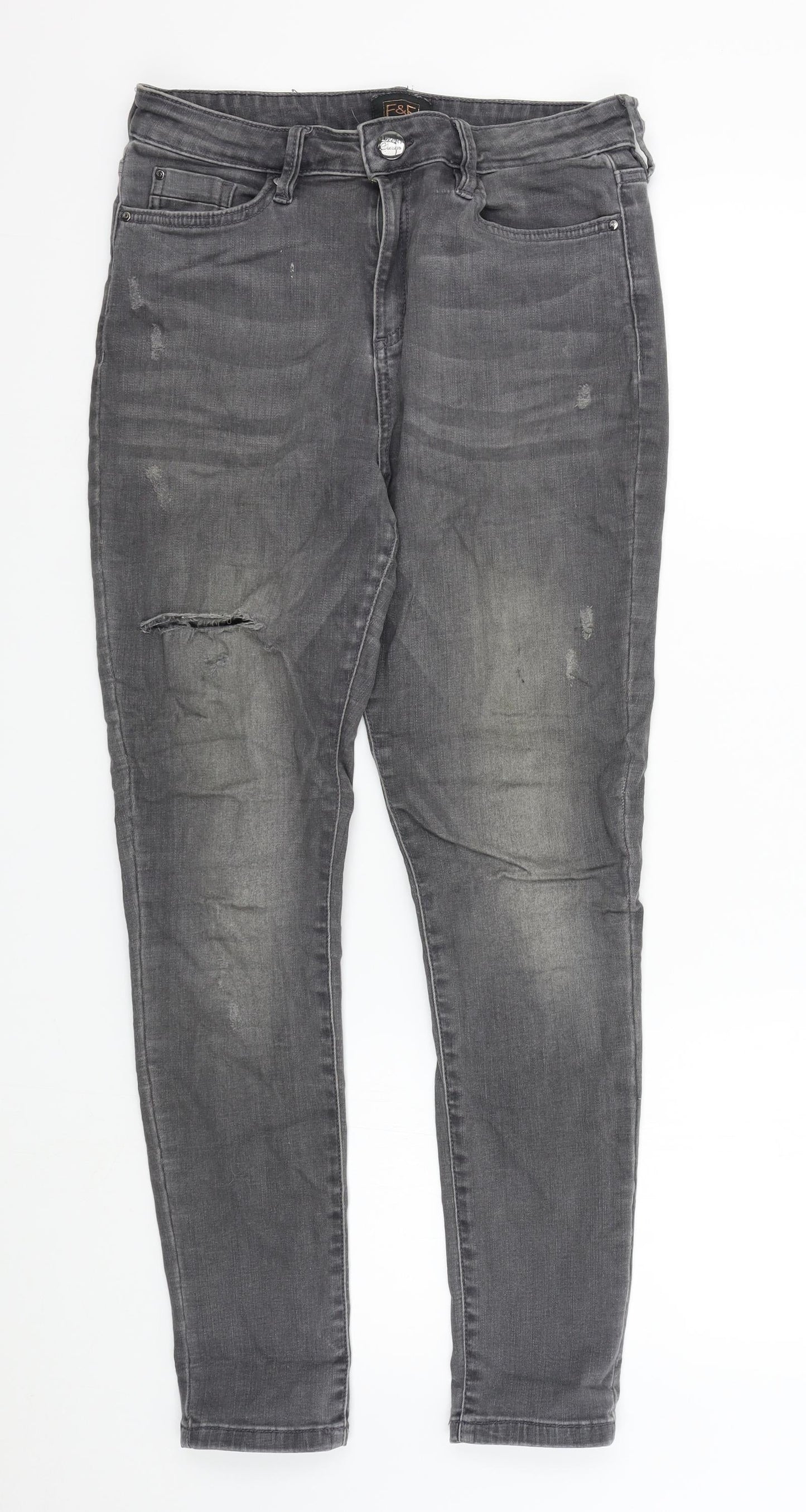 F&F Womens Grey   Skinny Jeans Size 12 L28 in