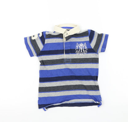NEXT Boys Black Striped  Basic Polo Size 3 Years