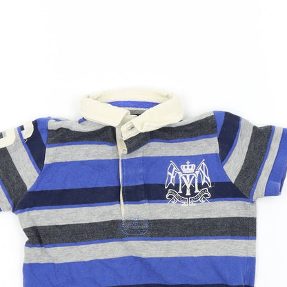 NEXT Boys Black Striped  Basic Polo Size 3 Years