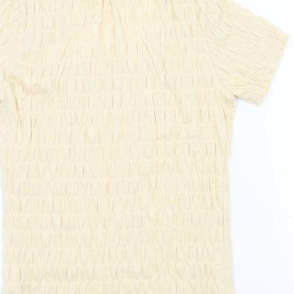 Womens UK Size 10 afibel Beige Basic T-Shirt