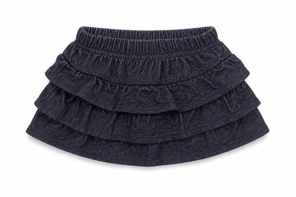 Front view of Garnanimals girls’ blue flare skirt, size 12, months