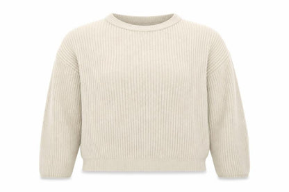 Front view of In the Style women’s beige jumper, size UK 12