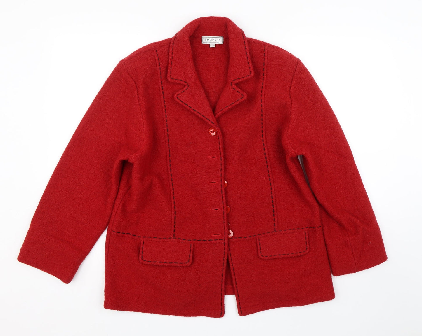 Tempo Reale Womens Red   Overcoat Coat Size L