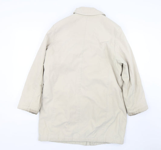 Klass Womens Beige   Overcoat Coat Size L